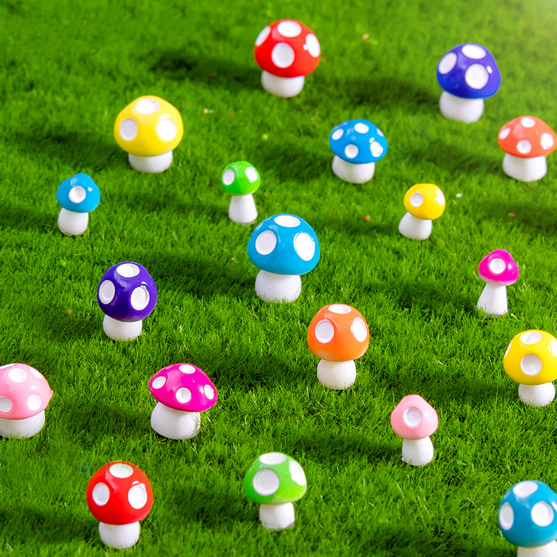 Home Decor Za - 20pcs Mini Mushroom Resin Figurine Diy