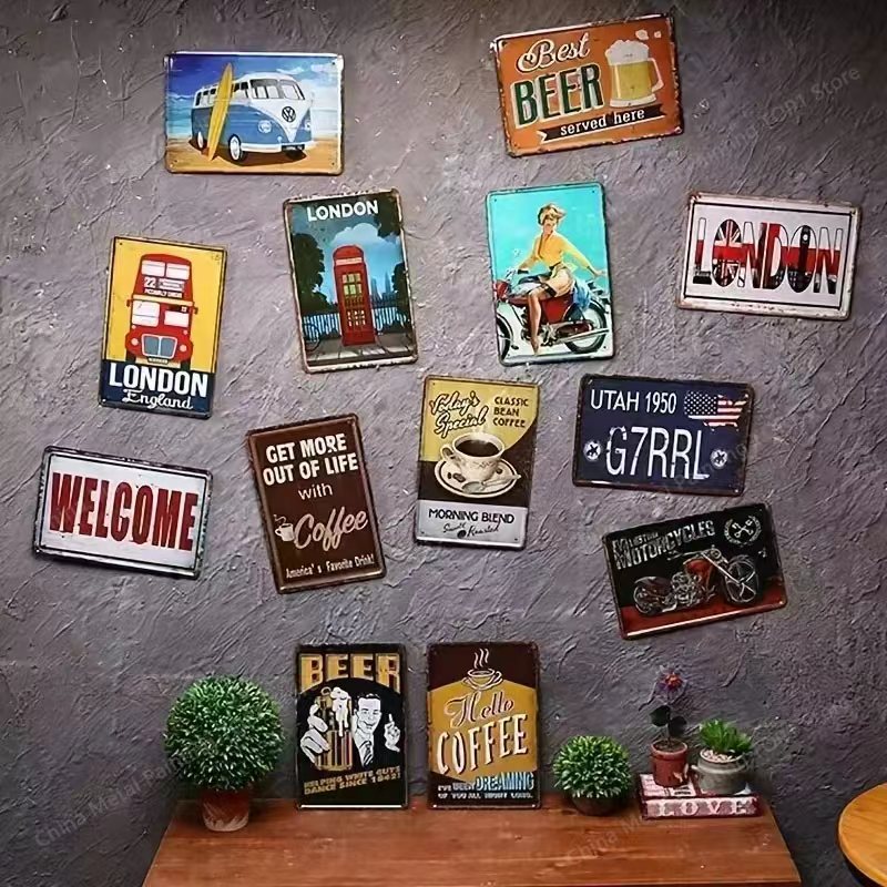 Vintage Boxing Girl Metal Sign - Home Decor Theme review and price