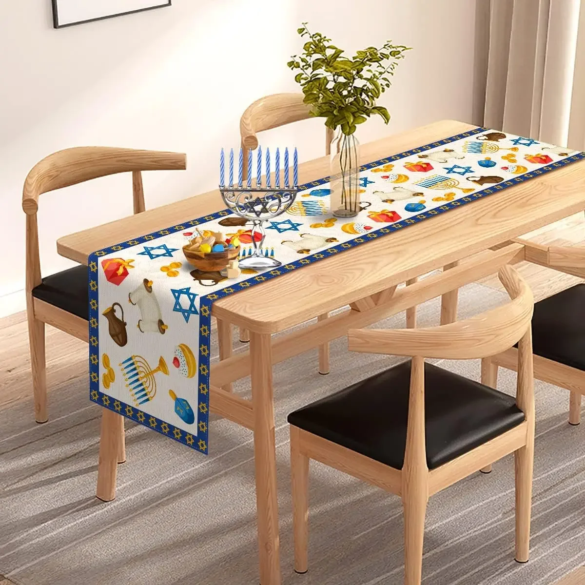 Hanukkah Linen Table Runner Pa - Linen Table Runner review and price
