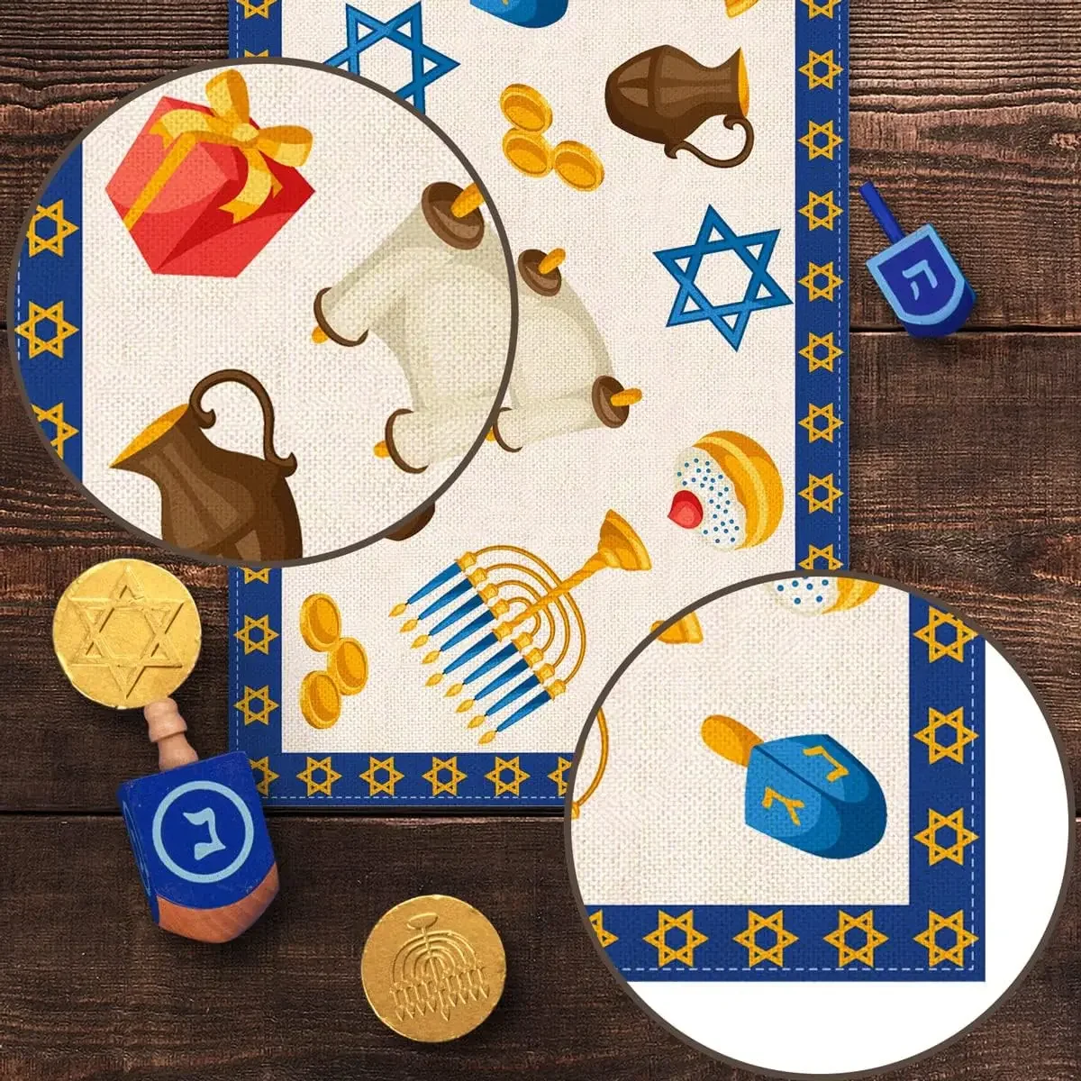 Hanukkah Linen Table Runner Pa - Linen Table Runner review and price