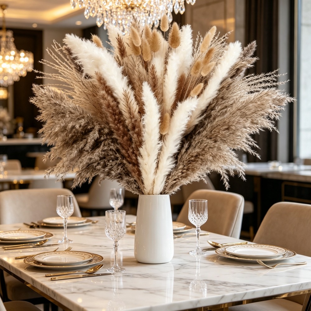 Dried Flowers Brown White Pamp - Pampas Grass Decor review and price