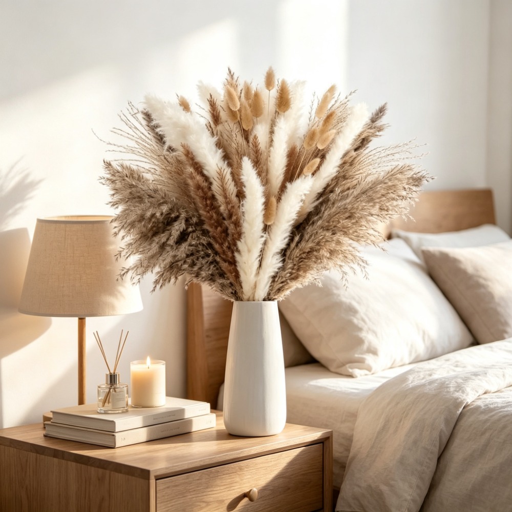 Dried Flowers Brown White Pamp - Pampas Grass Decor review and price