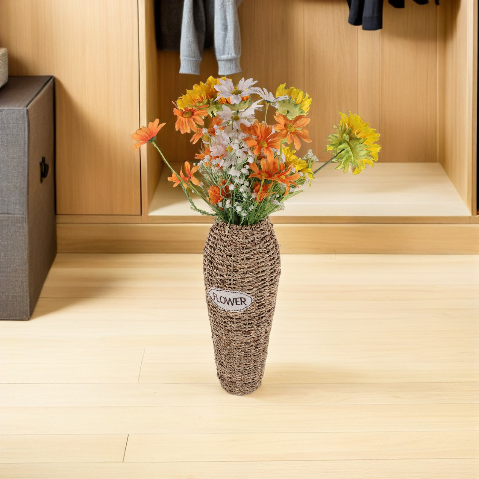 Rattan Floor Vase Tall 16.54 I - Pampas Grass Decor review and price