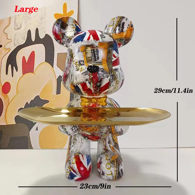29cm Graffiti Bear Figurine Ho - Home Decor Y2K review and price