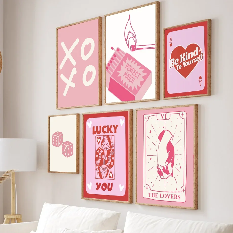 Pink Lucky Poker Queen Heart D - Home Decor Y2K review and price