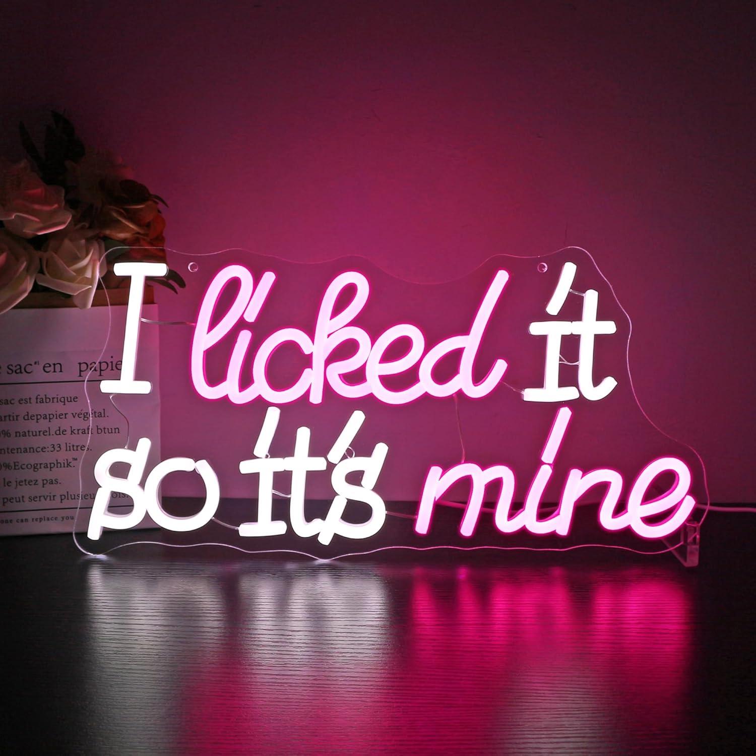 I Licked It So It's Mine Neon  - Home Decor Theme review and price