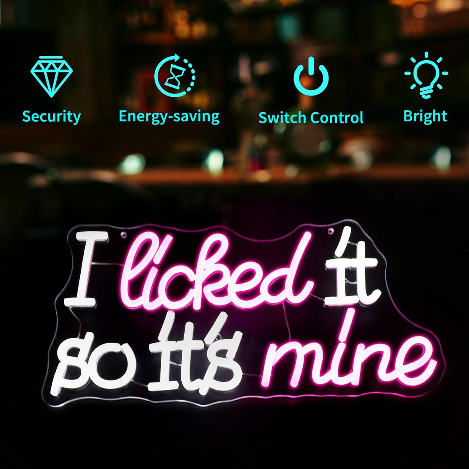 I Licked It So It's Mine Neon  - Home Decor Theme review and price