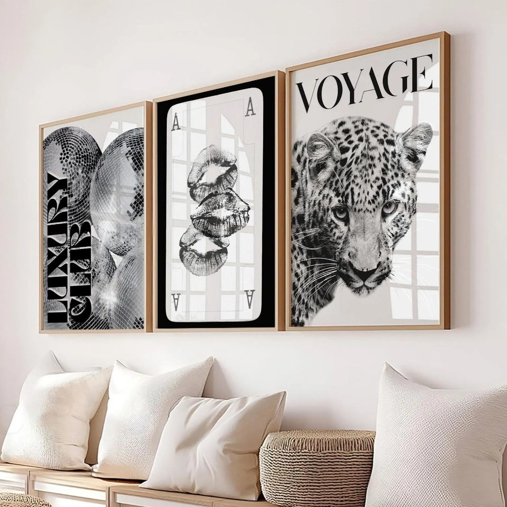 3pcs Frameless Leopard Print,B - Home Decor Y2K review and price