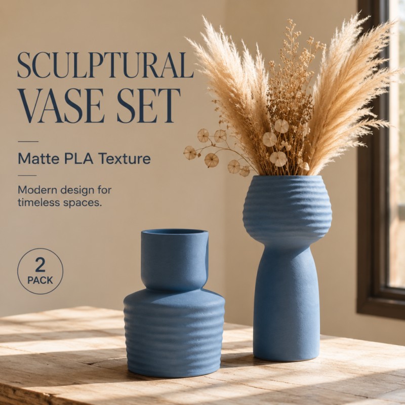 2Pcs Rough Wavy Textured Blue  - Pampas Grass Decor review and price