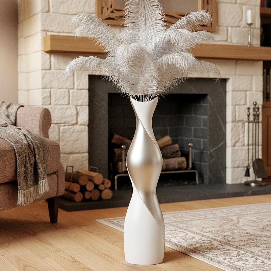 Modern Floor Vase for Living R - Pampas Grass Decor review and price
