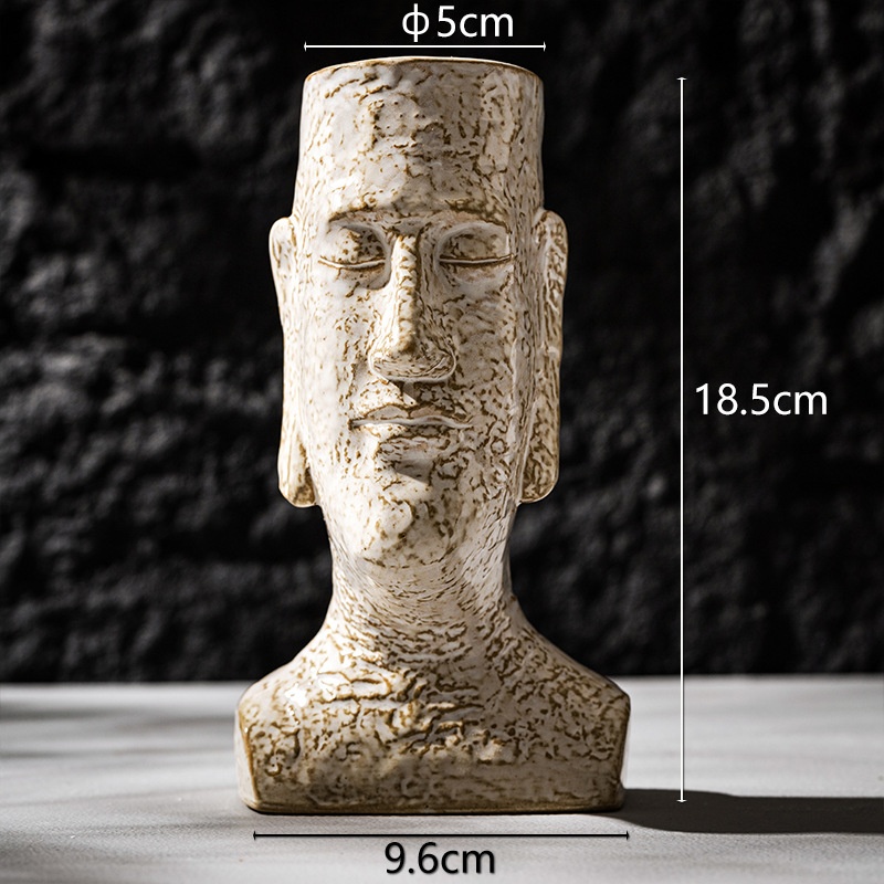 CAPIRON Moai Vase Ceramic Figu - Pampas Grass Decor review and price