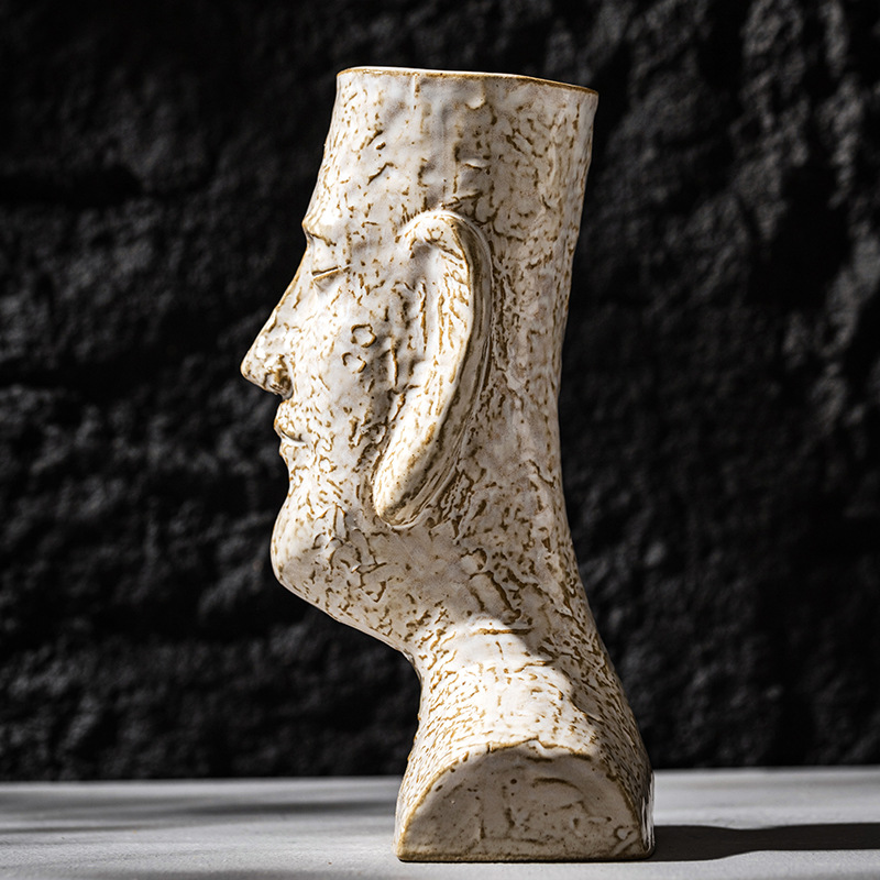 CAPIRON Moai Vase Ceramic Figu - Pampas Grass Decor review and price